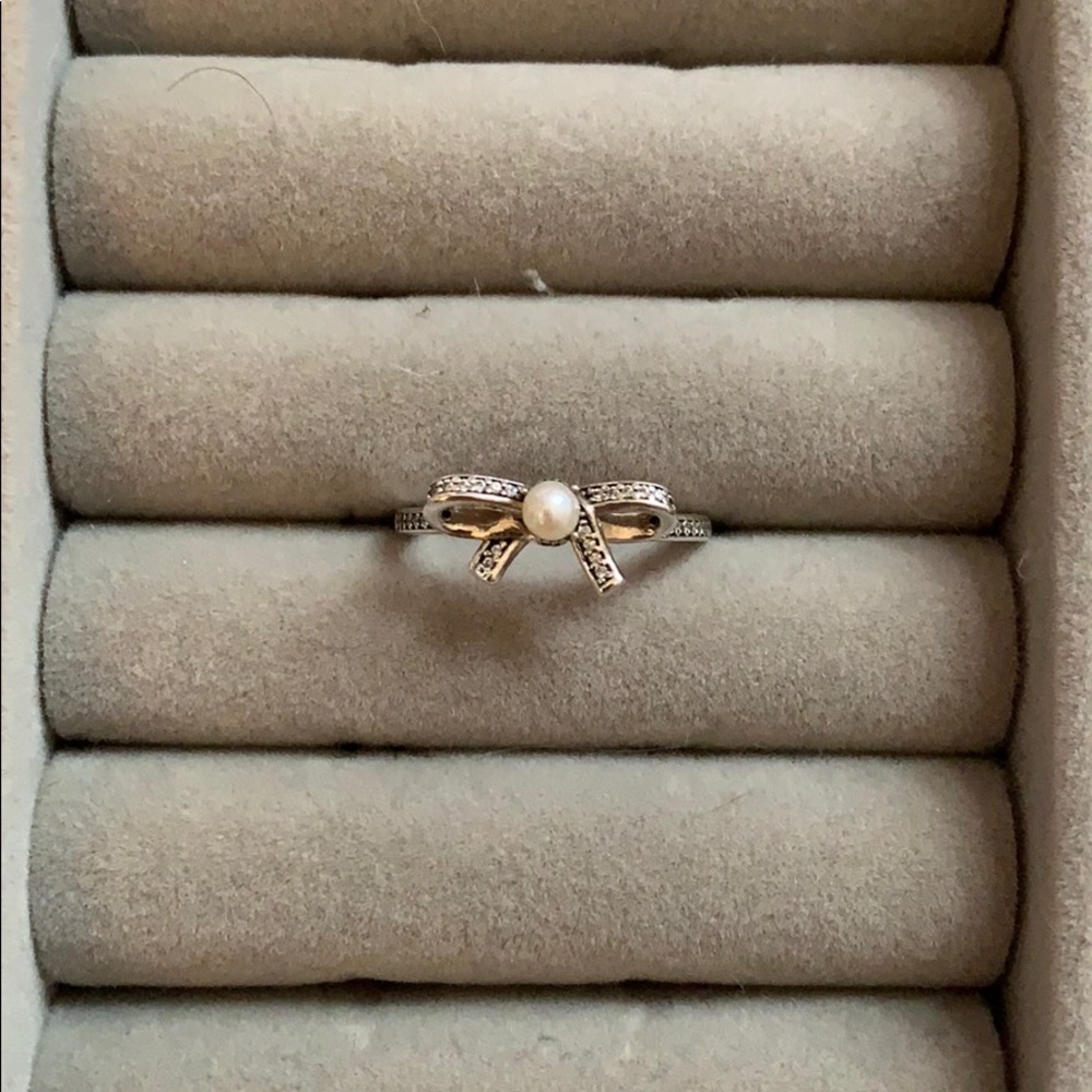 PANDORA Opal and Diamond Bow Ring